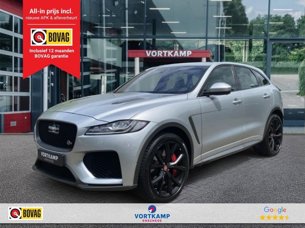 Jaguar F-PACE 5.0 V8 SVR AWD 360-CAM/GLAS-DAK/ELEK-KLEP/MERI, Auto's, Met garantie (alle), Leder, Bedrijf, 2076 kg