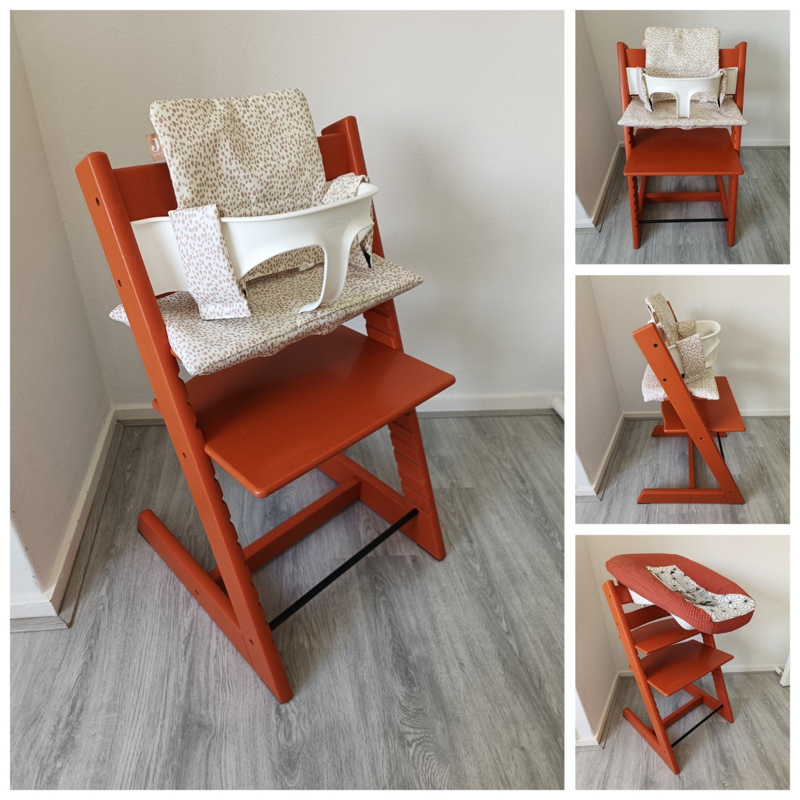 Stokke Tripp Trapp lava orange+babyset,kussen,2st newbornset, Kinderen en Baby's, Kinderstoelen, Meegroeistoel, Ophalen of Verzenden