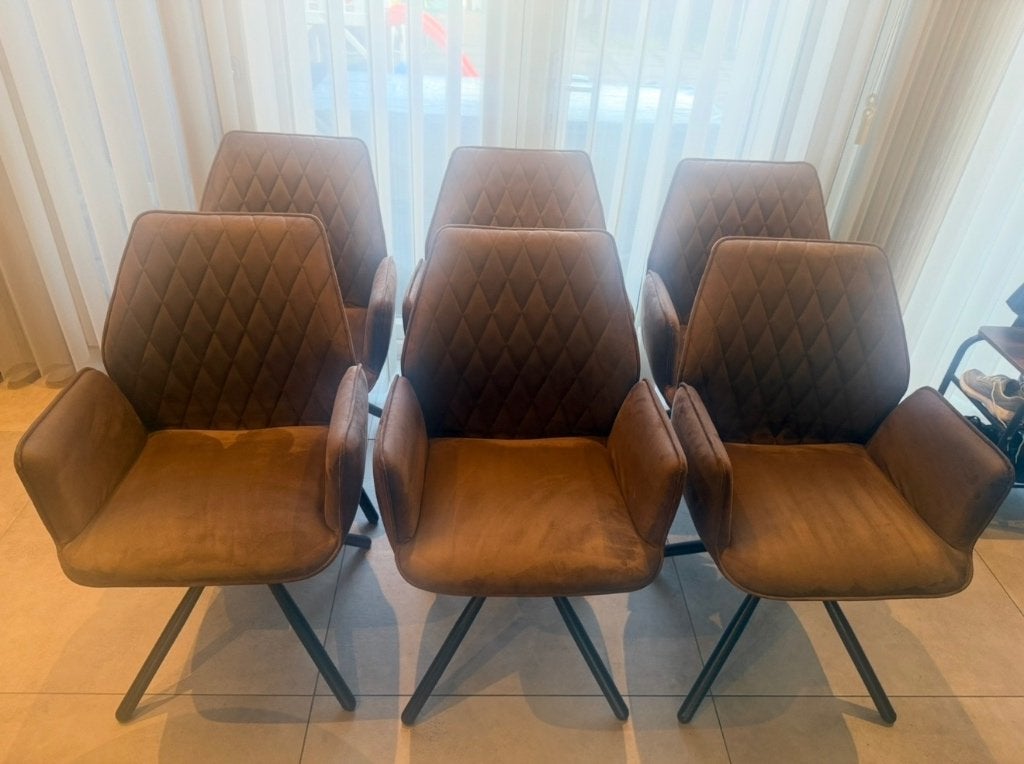 Eetkamerstoelen taupe industriële, Ophalen, Overige materialen, Overige kleuren, Zo goed als nieuw