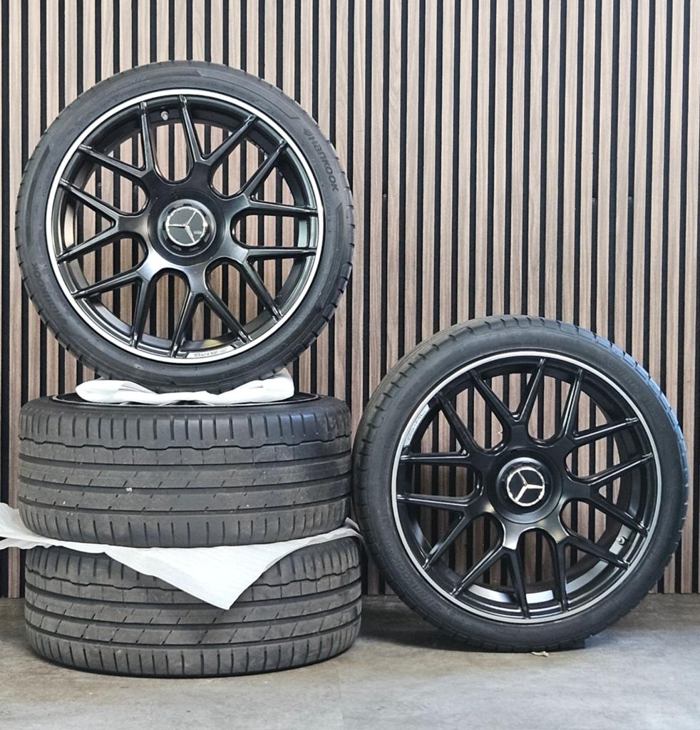 Nette 19" Mercedes AMG look Velgen+Banden 5x112 C klasse, Kormetal, Gebruikt, Banden en Velgen, Kormetal