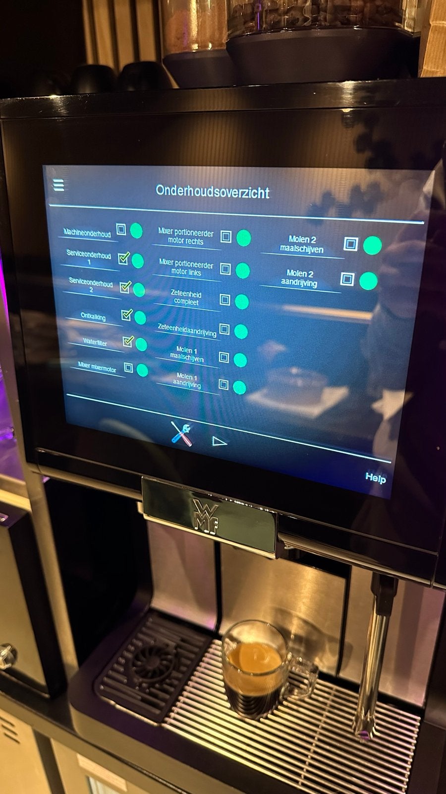 WMF 1500S+ professionele koffiemachine met cacao & dynamic m, Ophalen, 10 kopjes of meer, Koffiemachine, Koffiebonen