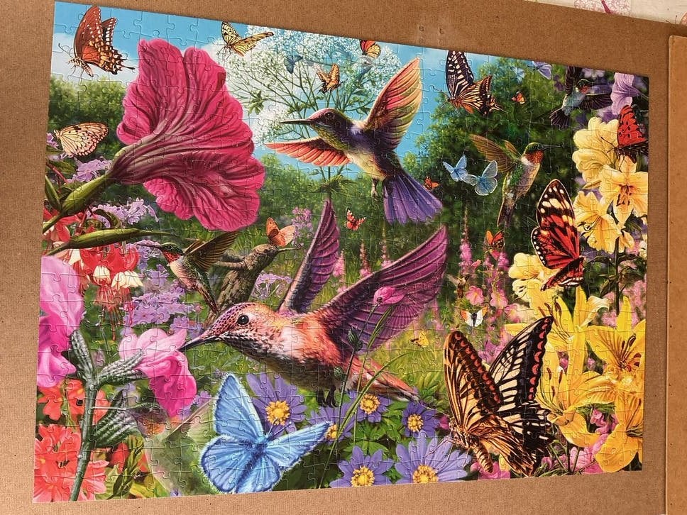 Jumbo Legpuzzel 500 XL Stukjes Kolibries en Vlinders, Ophalen of Verzenden, 500 t/m 1500 stukjes, Gebruikt, Legpuzzel