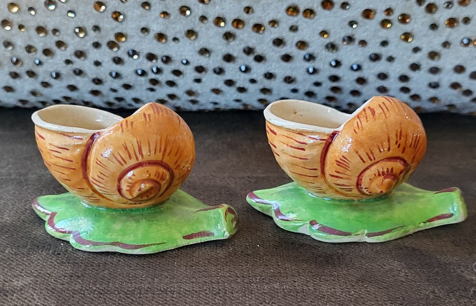 Franse barbotine mosterdpotjes by Anno Toen, Antiek en Kunst, Ophalen of Verzenden