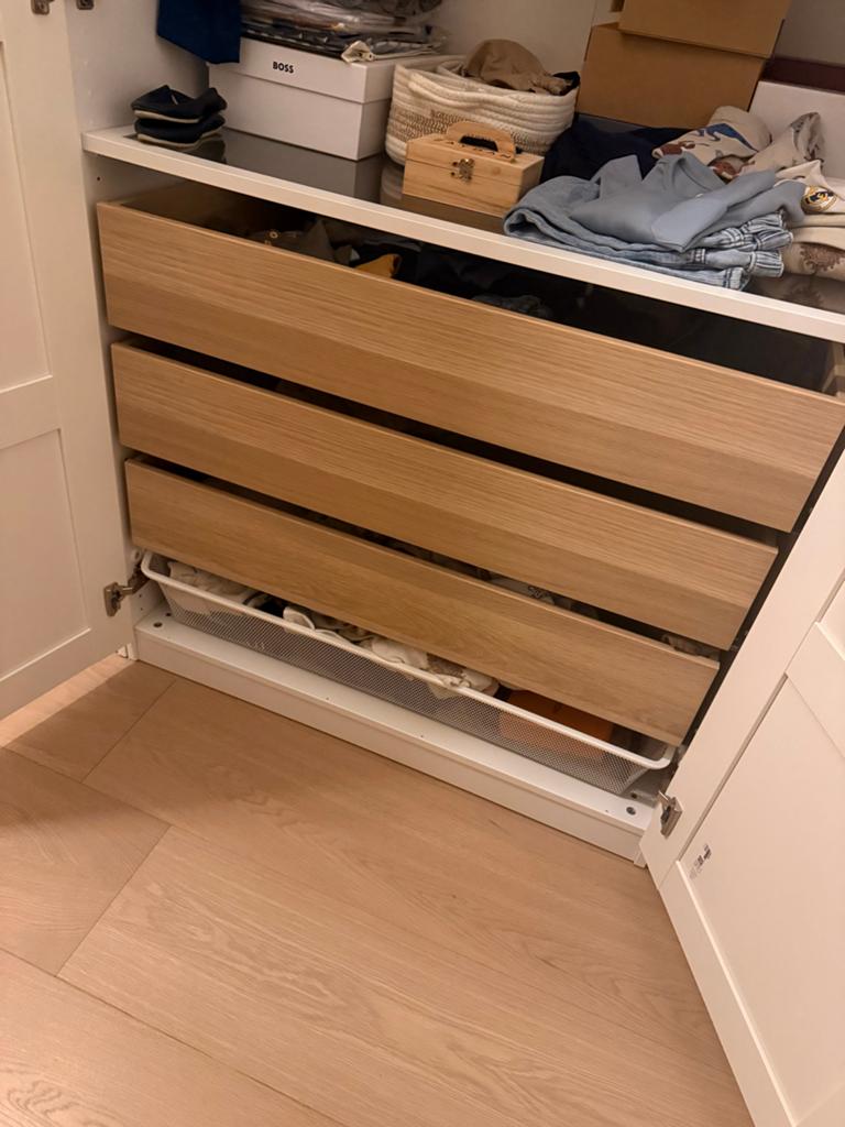 3x IKEA Komplement 100 cm x 58 lades eiken inclusief rails, Ophalen, Gebruikt, Eikenhout, 50 tot 100 cm