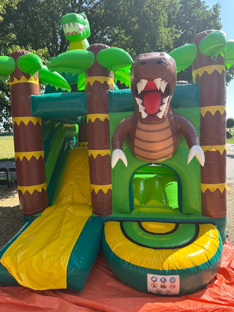 Springkussen Dinosaurus €75,-, Ophalen, Zo goed als nieuw