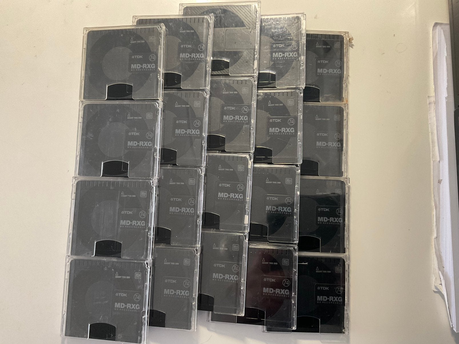 Minidisc’s   TDK MD-RXG 74.  20x als nieuw. 74 minuten, Ophalen of Verzenden