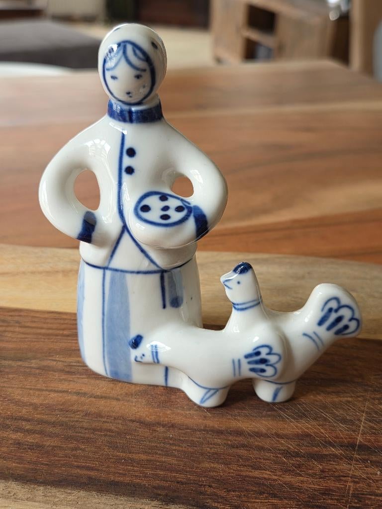 Porseleinen figuurtje stijl Gzhel, Ophalen of Verzenden