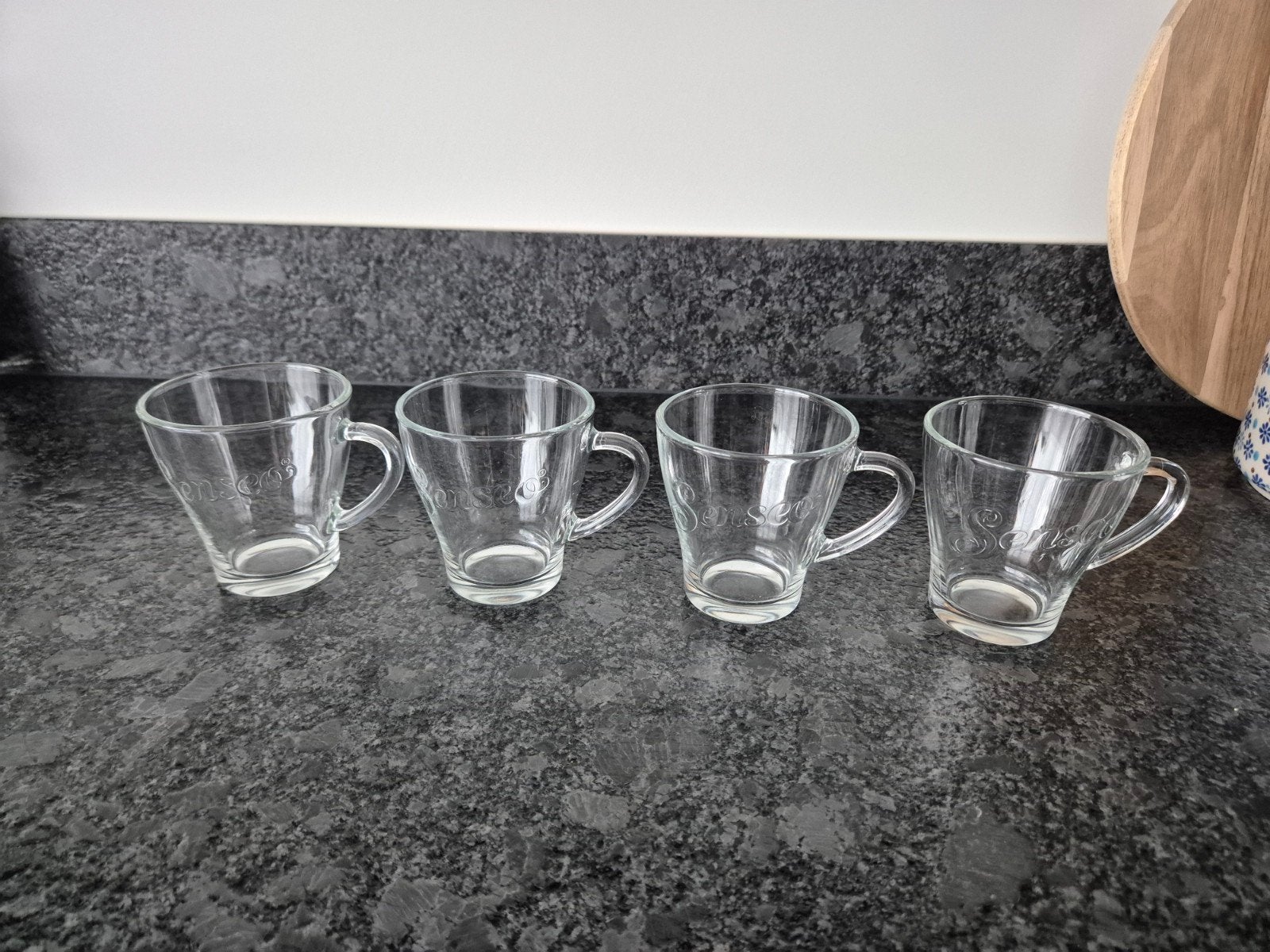 Senseo - Kopjes met Senseo-opdruk glas, Ophalen of Verzenden, Overige stijlen, Kop(pen) en/of Schotel(s), Glas