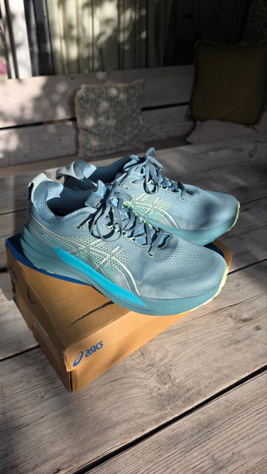 Asics gel kayano 33 hardloopschoenen - Maat 45 -, Blauw, Ophalen of Verzenden, ASICS, Sneakers of Gympen