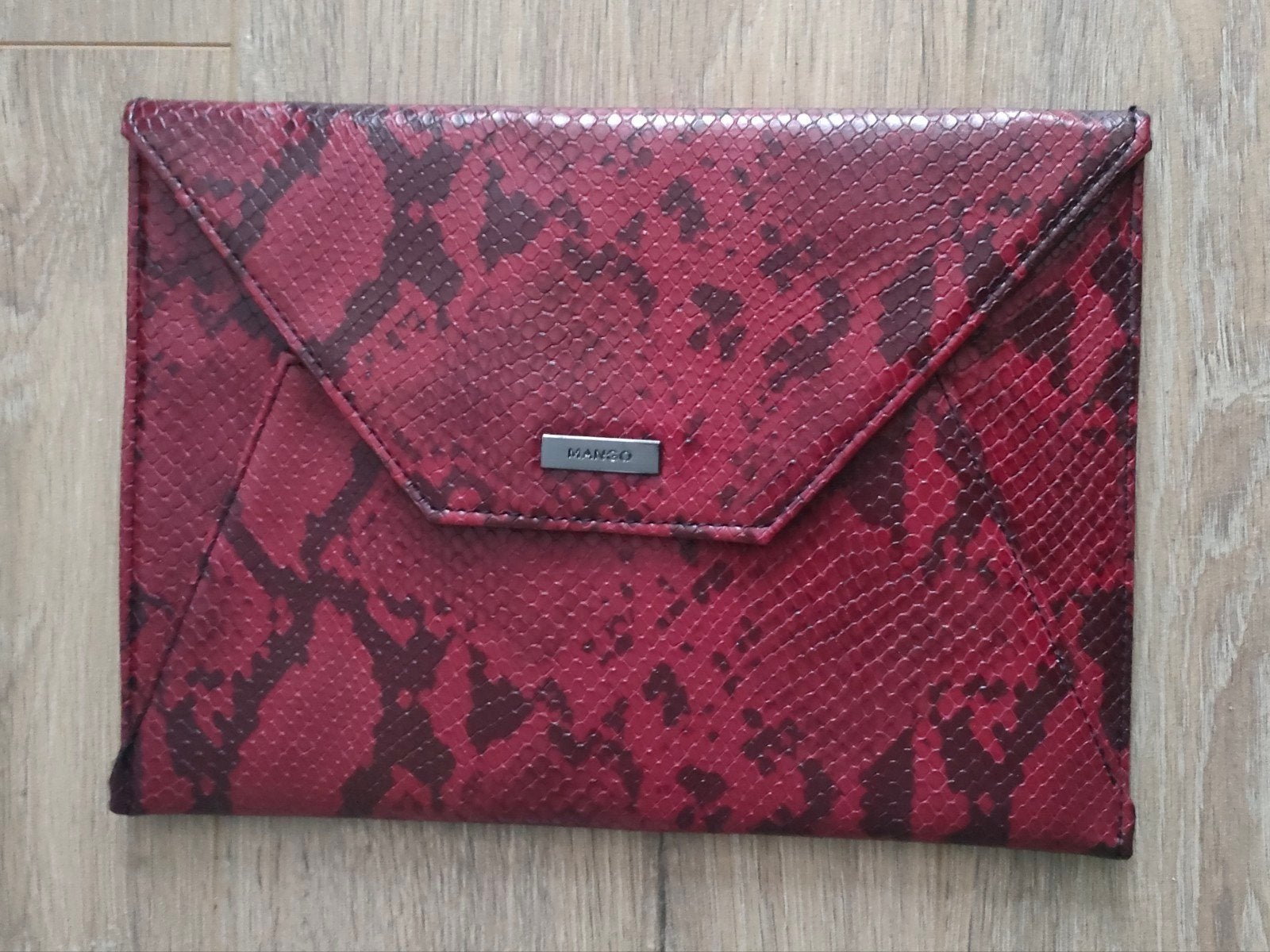 Chique rode Mango clutch met slangenprint, Ophalen of Verzenden, Zo goed als nieuw, Rood, Avondtasje