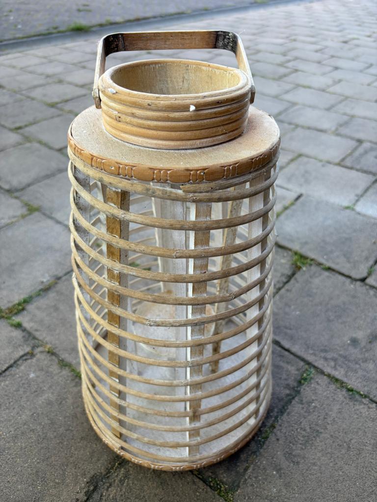 Sfeervolle Tuinkandelaar / Tuinlampion voor Kaarsen, Ophalen, Gebruikt, 25 tot 50 cm, Beige