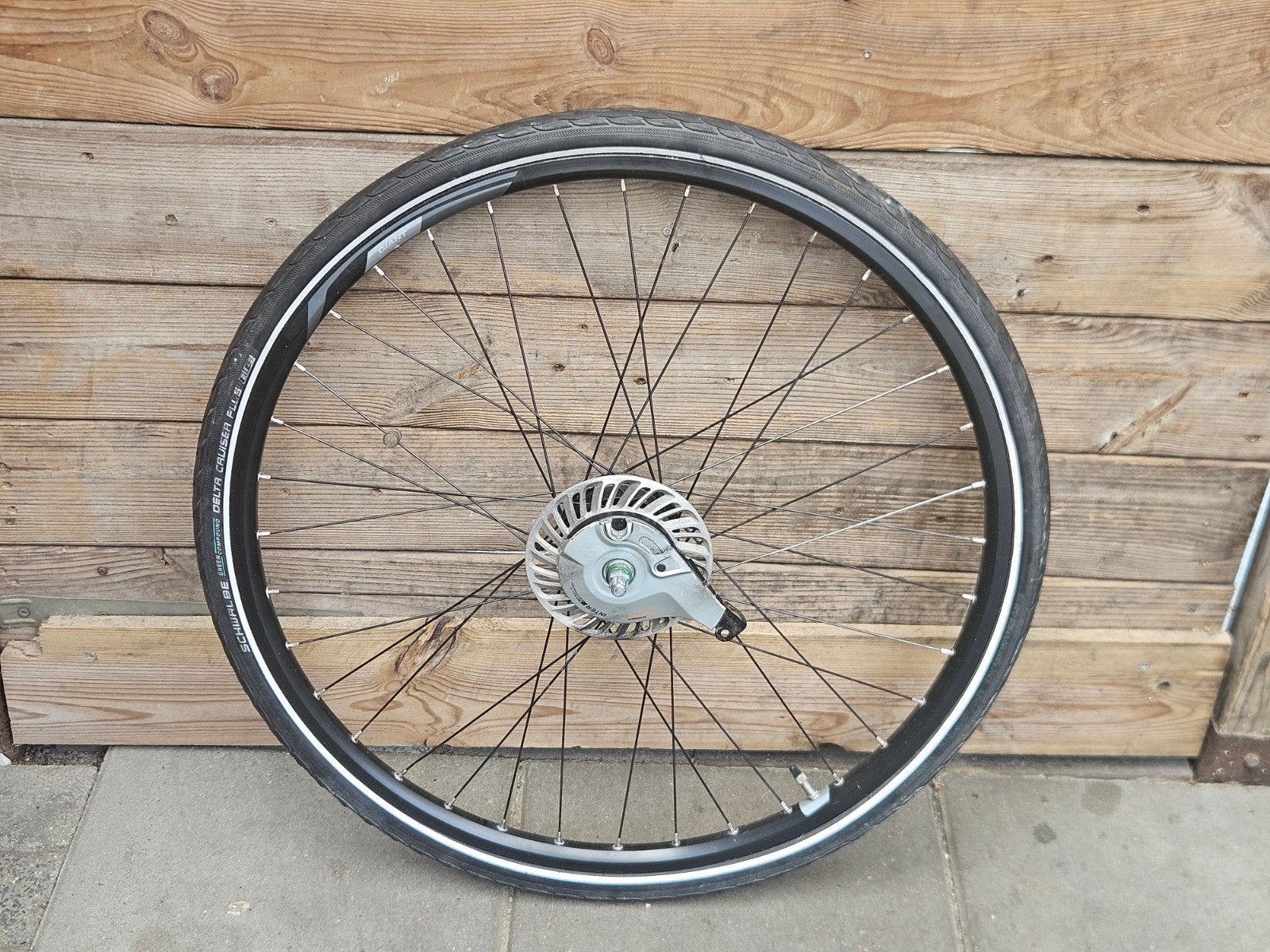 28 Inch Fietswielset GIANT – Shimano Nexus 7 Naaf + Rollerbr, Ophalen of Verzenden, Gebruikt, Wiel, Aluminium