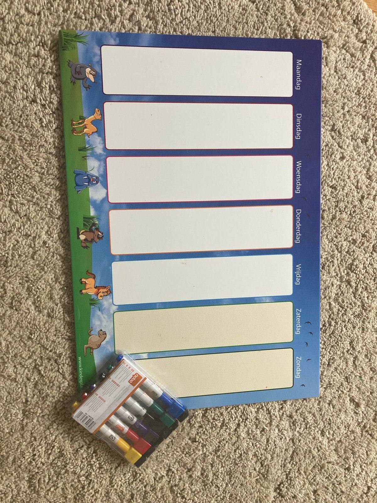 Kinderplanbord met magneetjes - Zo goed als nieuw, Ophalen, Zo goed als nieuw