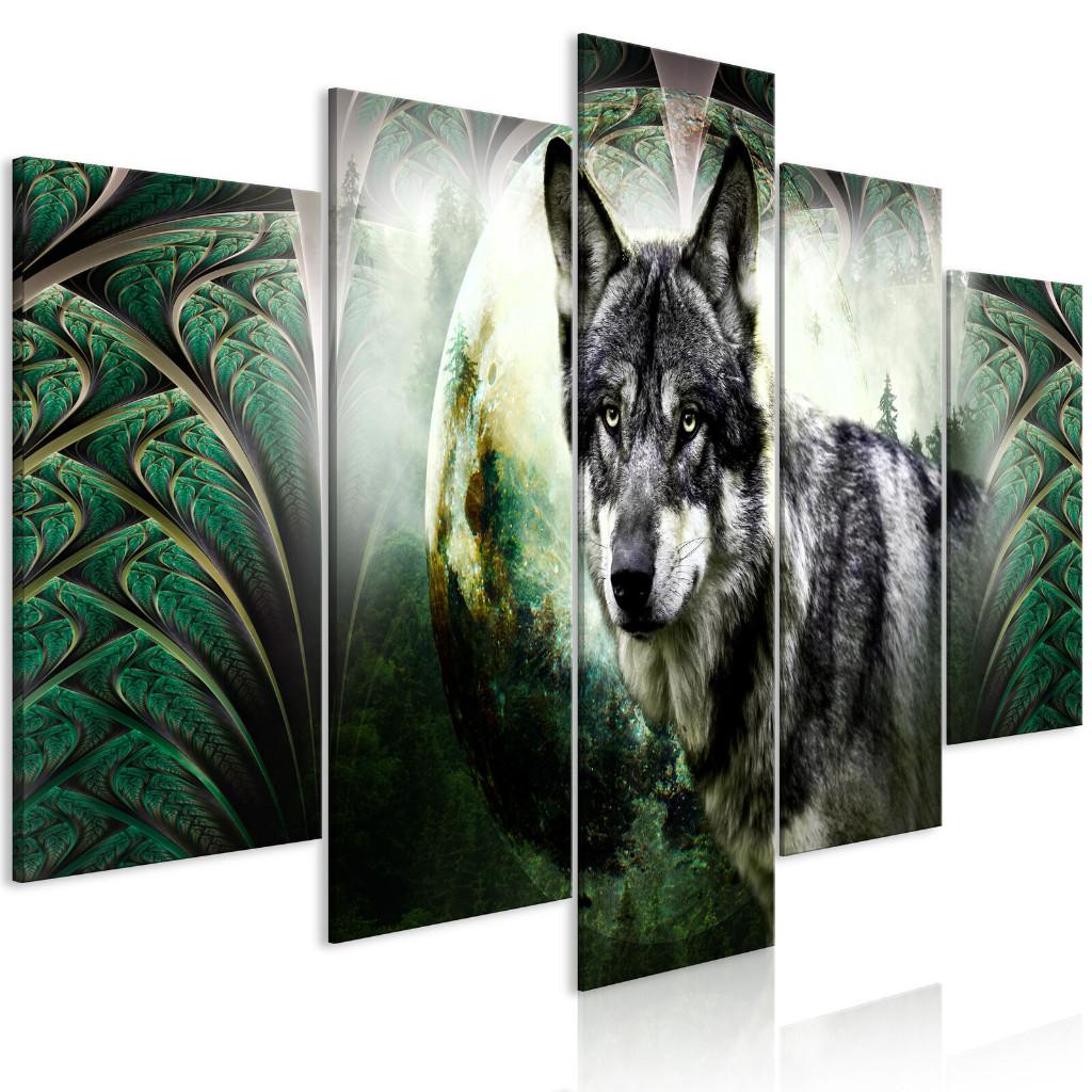 959 Wolf 5 Luik Schilderij 200x100cm XXL, Antiek en Kunst, Ophalen of Verzenden