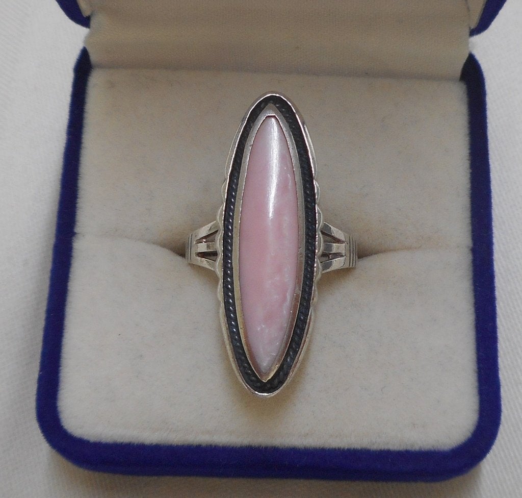 Zilveren ring met langwerpige knop nr.1700, Verzenden, Dame, Zilver, Zilver