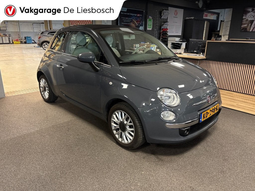 Fiat 500 C 1.2 Lounge/airco/bluetooth/boeken/cabrio/zeer net, Voorwielaandrijving, Stof, Gebruikt, 4 cilinders