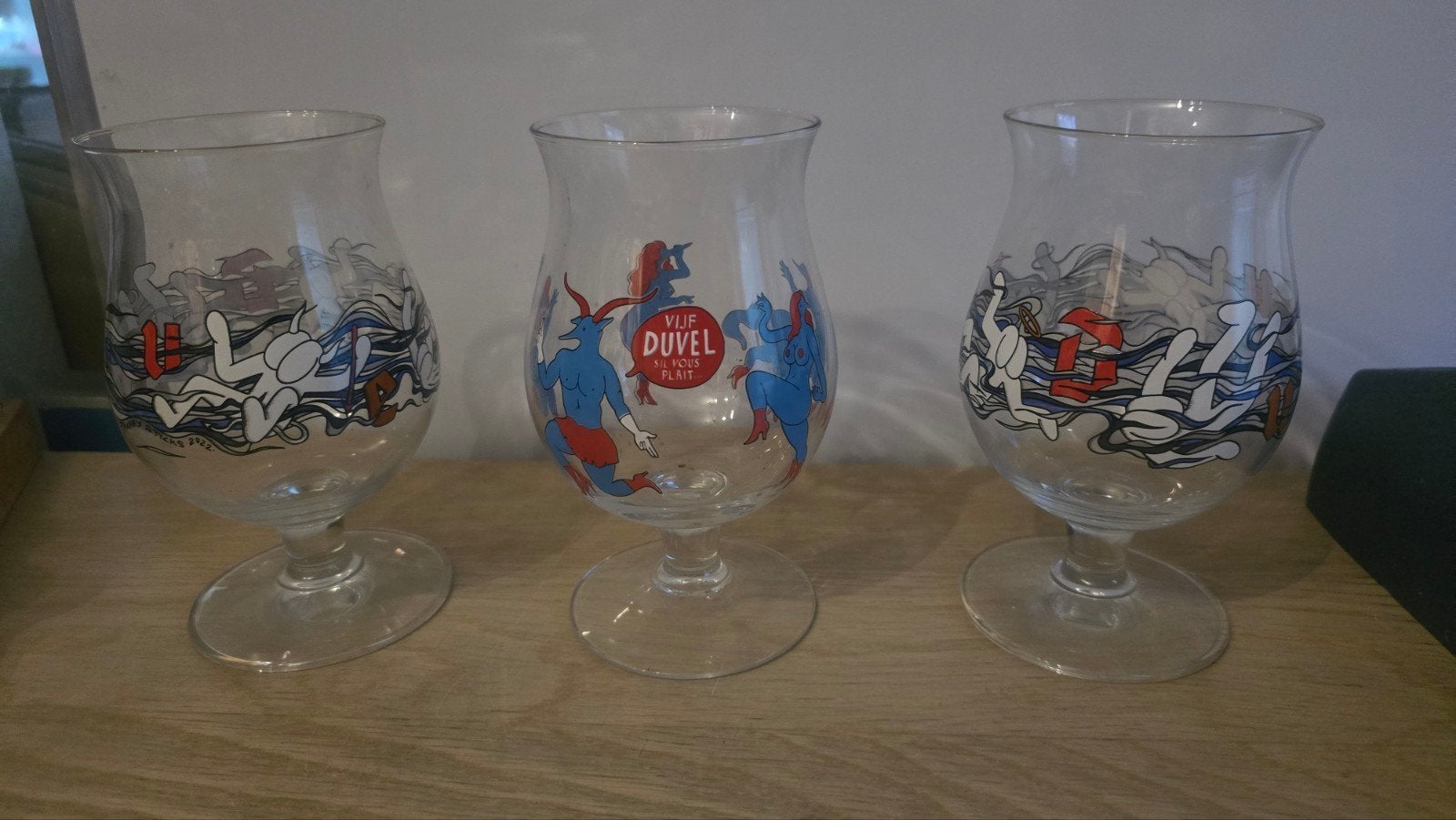 Duvel bierglazen - Limited Edition Franky Sticks 2022, Ophalen of Verzenden, Zo goed als nieuw