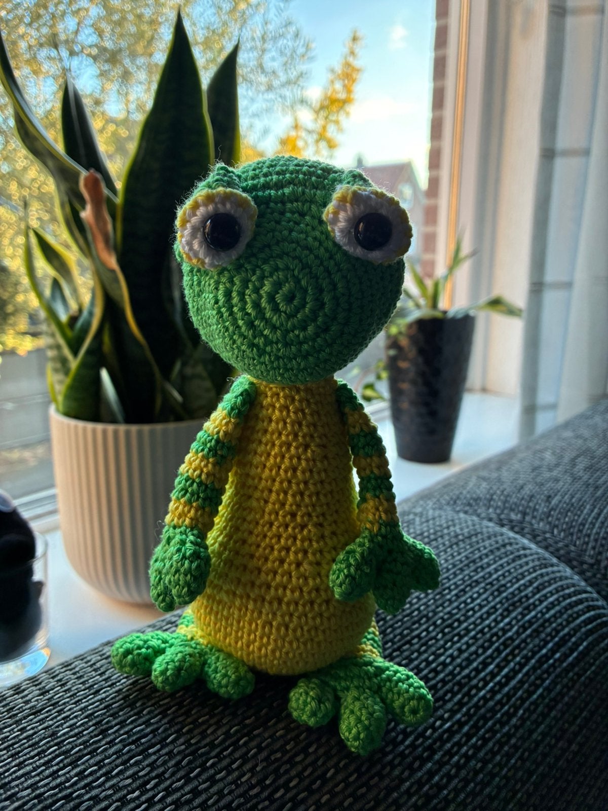 Gehaakte gekko, Ophalen of Verzenden, Zo goed als nieuw, Haken, Overige typen