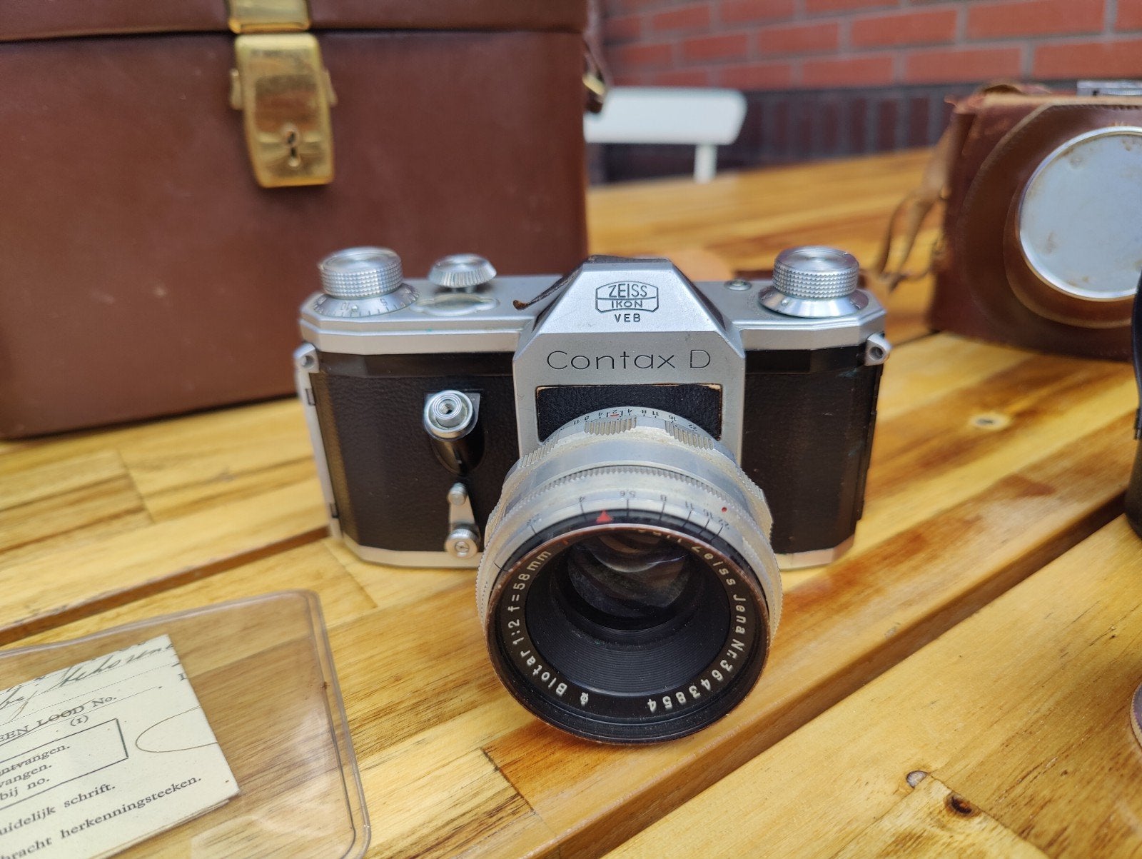 Contax D + Carl Zeiss Jena Biotar 58mm f/2, Audio, Tv en Foto, Fotocamera's Analoog, Compact, Overige Merken, Ophalen of Verzenden