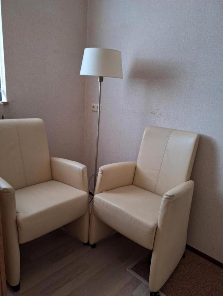 Zgan 2 leer stoelen, Huis en Inrichting, Fauteuils, Ophalen, Minder dan 75 cm, Leer, Zo goed als nieuw