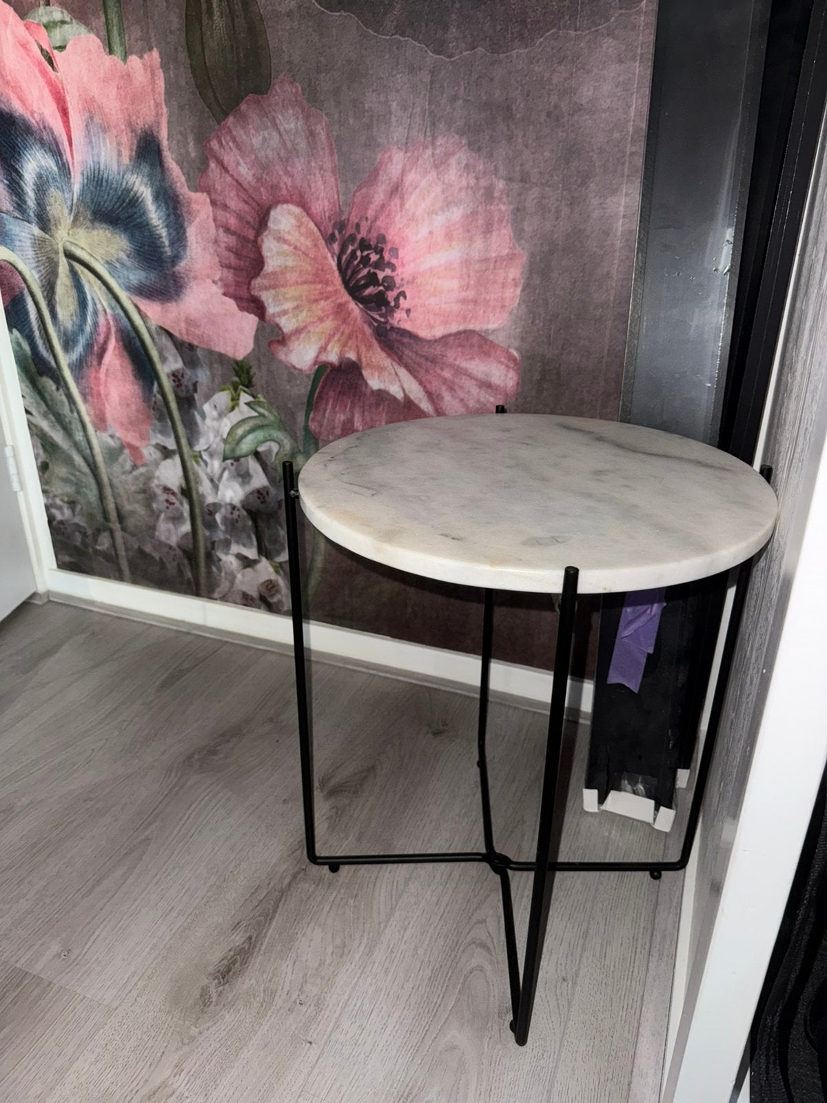 Marmeren bijzettafel wit, 45 tot 60 cm, Overige materialen, Minder dan 55 cm, Ophalen of Verzenden