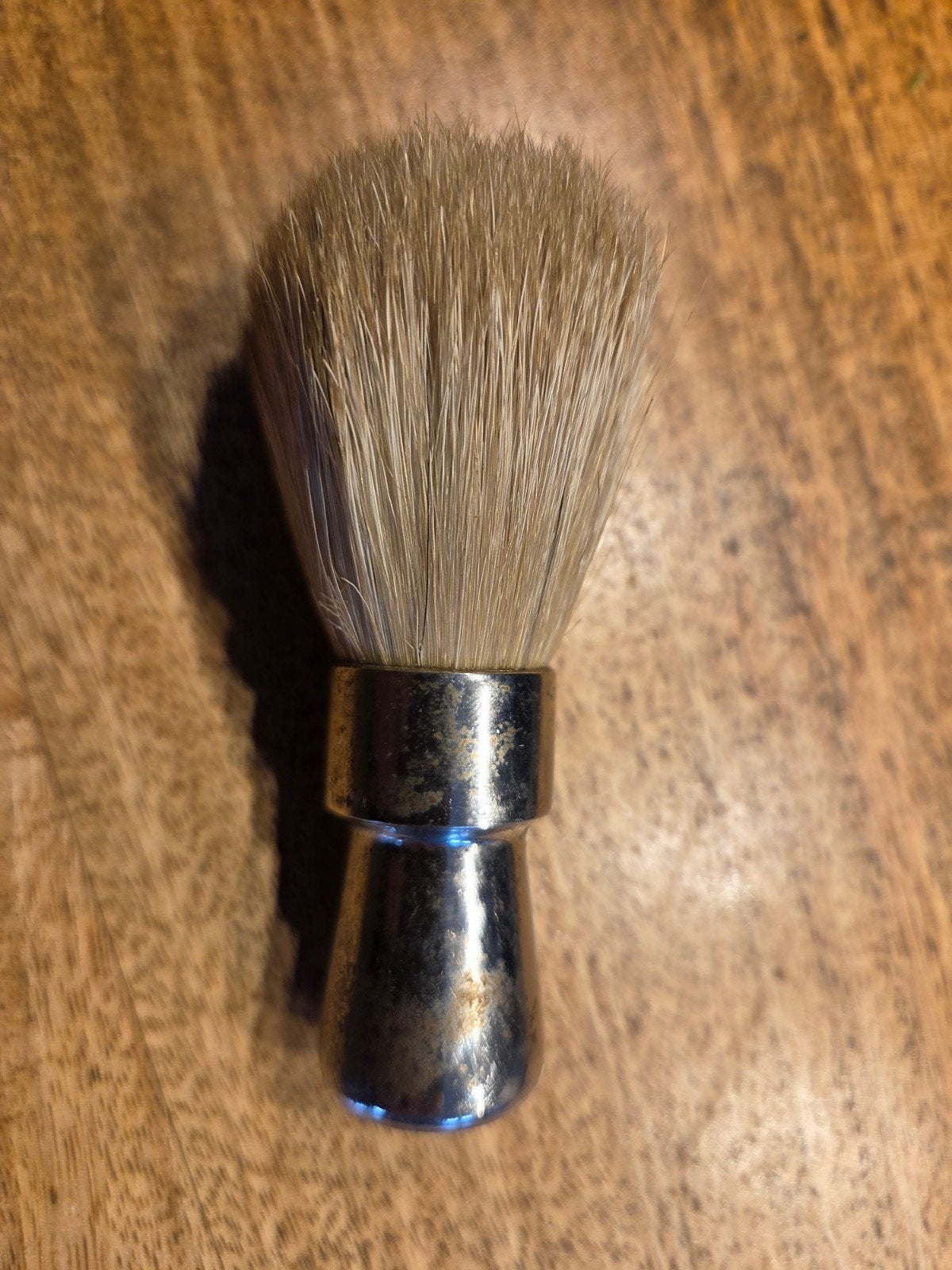 Vintage metalen scheerkwast – Klassieke barbierskwast, Ophalen of Verzenden, Huis en Inrichting