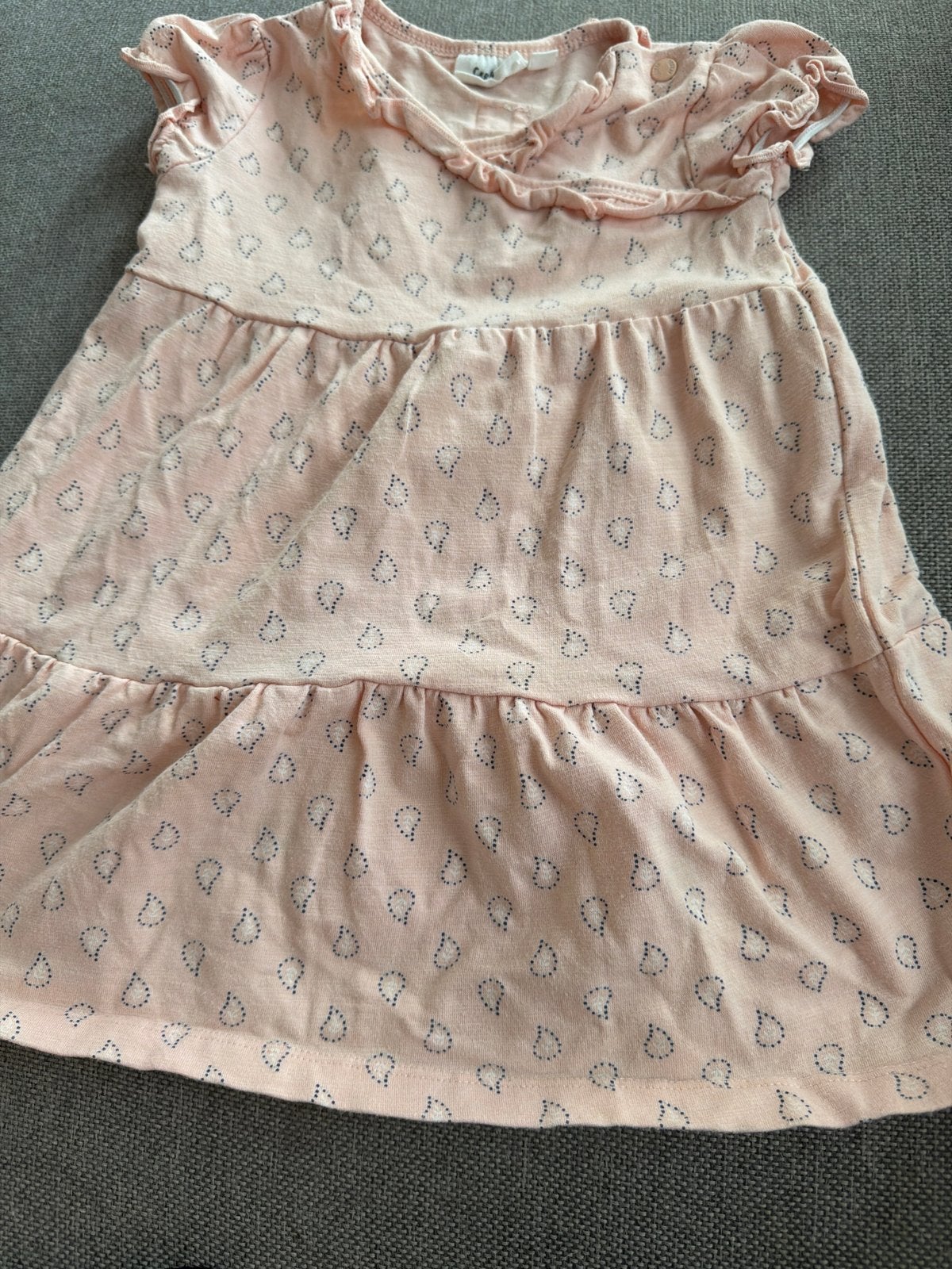 Roze jurkje feetje met print maat 86, Ophalen, Gebruikt, Meisje, Jurkje of Rokje