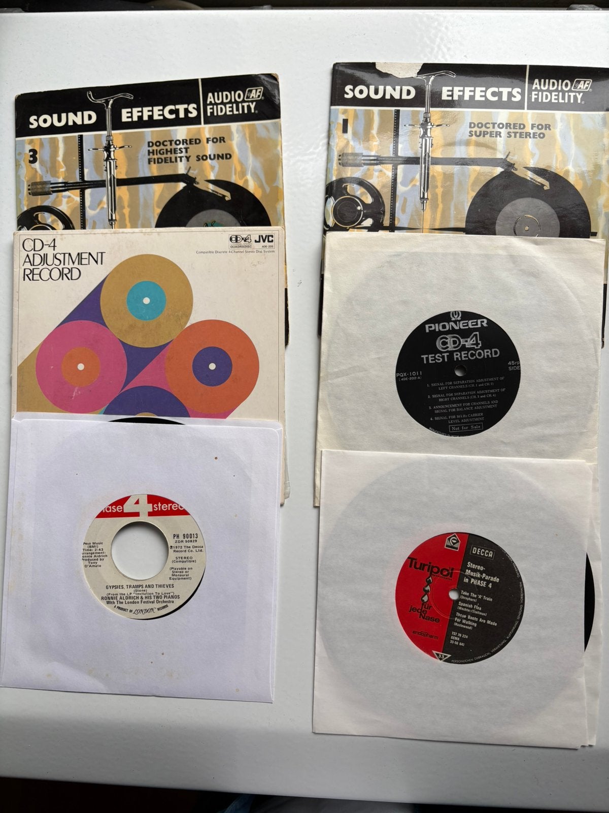 6 x testsingels stereo en 4 weg stereo TEAB, Cd's en Dvd's, Vinyl | Overige Vinyl, Ophalen of Verzenden, Zo goed als nieuw, Overige formaten