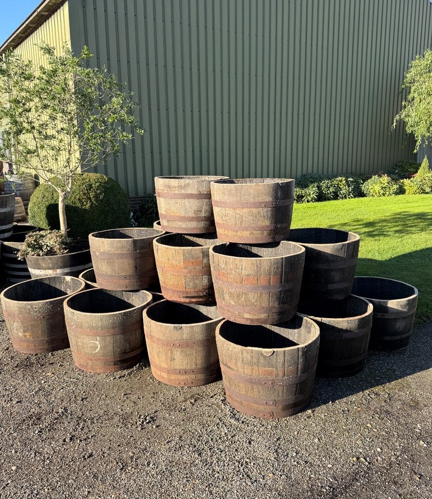 Half whiskyvat | Wijnvat | Plantenbak | Eiken kuip | Vijver, Tuin en Terras, Ophalen, Rond, 60 tot 100 cm, Tuin