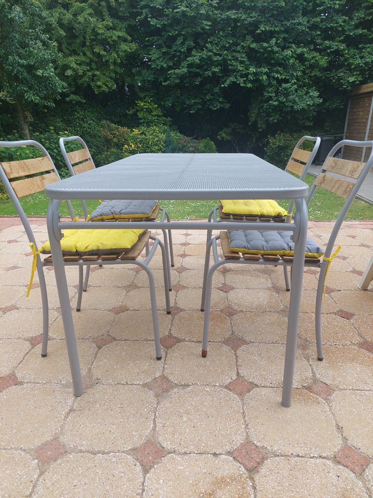 tuintafel met 4 stoelen, Ophalen, 4 zitplaatsen, Gebruikt, Aluminium