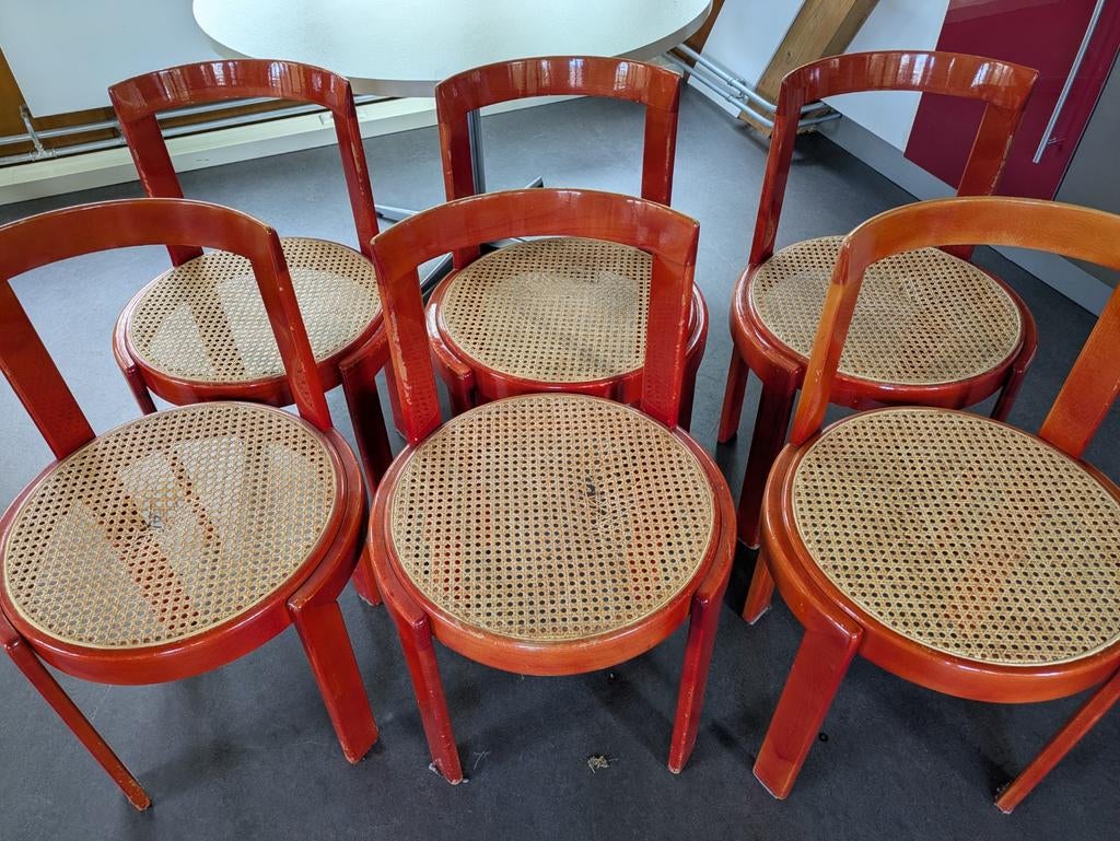 6x Bentwood stoel en Pastoe tafel, Ophalen, Gebruikt, Origineel design, Vijf, Zes of meer stoelen