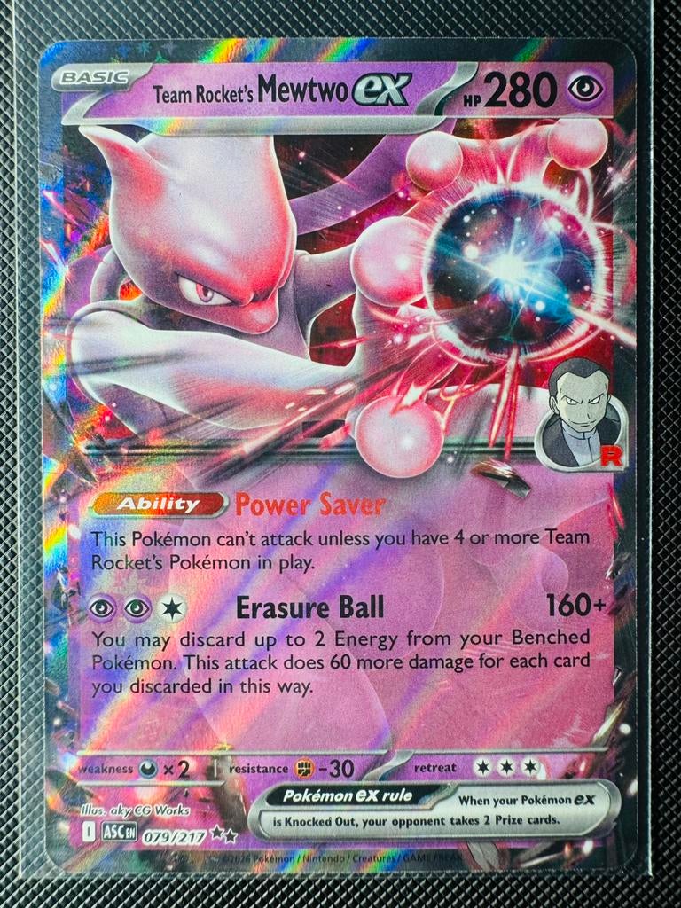 Pokémon Team Rocket's Mewtwo EX #079 Ascended Heroes, Ophalen of Verzenden, Zo goed als nieuw