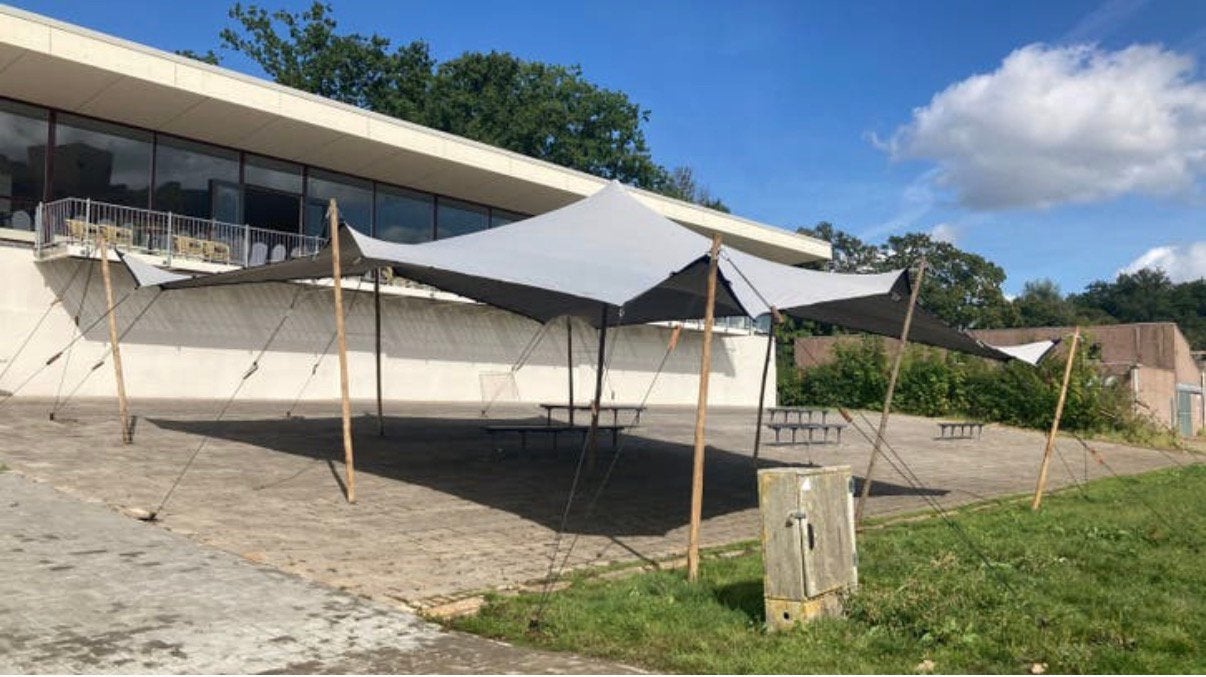 Grijze Stretchtent 10 x 10, Ophalen, Opvouwbaar, Overige typen, 6 meter of meer