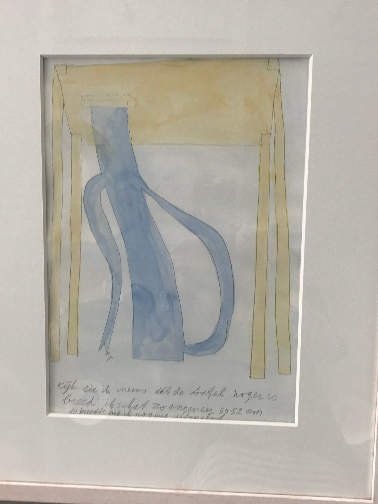 Klaas Gubbels, aquarel, hangende ketel, Ophalen