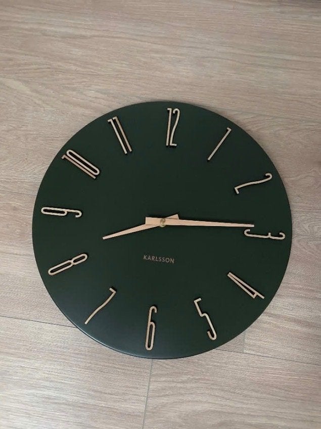 Wandklok esmerado karlsson donkergroen, Ophalen, Wandklok, Analoog, Karlsson