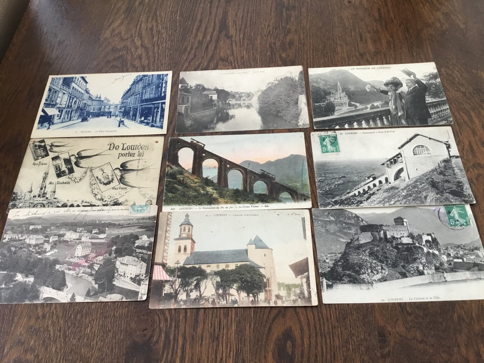 Oude kaarten Lourdes 1917 - Historische Ansichtkaarten, Verzamelen, Ophalen of Verzenden, Voor 1920, Gelopen