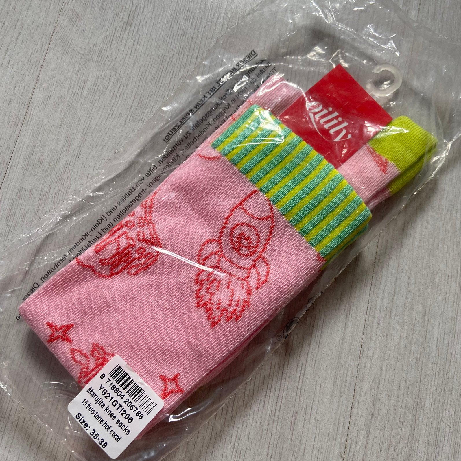 NIEUW roze OILILY kniekousen met figuren mt 35-38, Verzenden, Nieuw, Meisje, Sokken