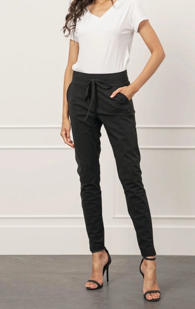 Studio anneloes stairdown broek M zwart travelstof, Maat 38/40 (M), Zwart, Ophalen of Verzenden, Zo goed als nieuw