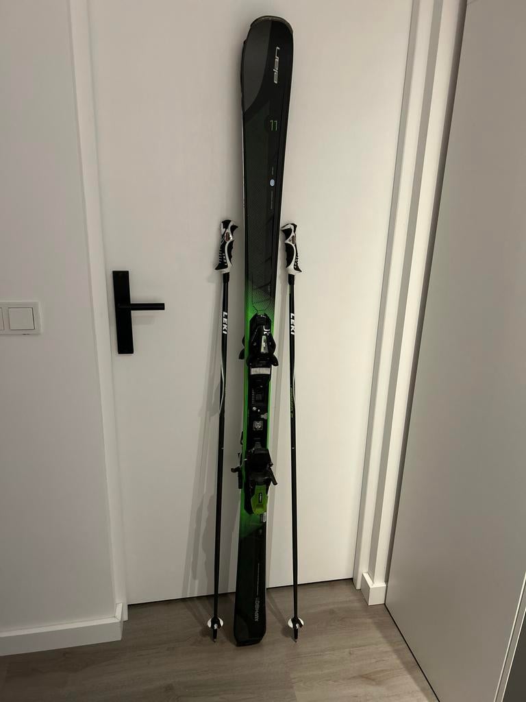 Elan Amphibio 11 ski's met Leki stokken, Sport en Fitness, Skiën en Langlaufen, Overige merken, 160 tot 180 cm, Ophalen of Verzenden