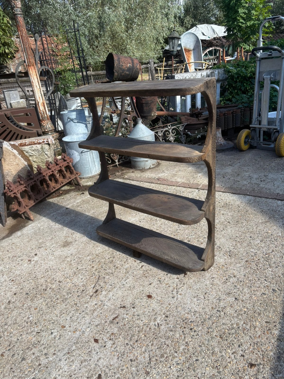 Oud wand schap geheel eikenhout vier planken, Ophalen