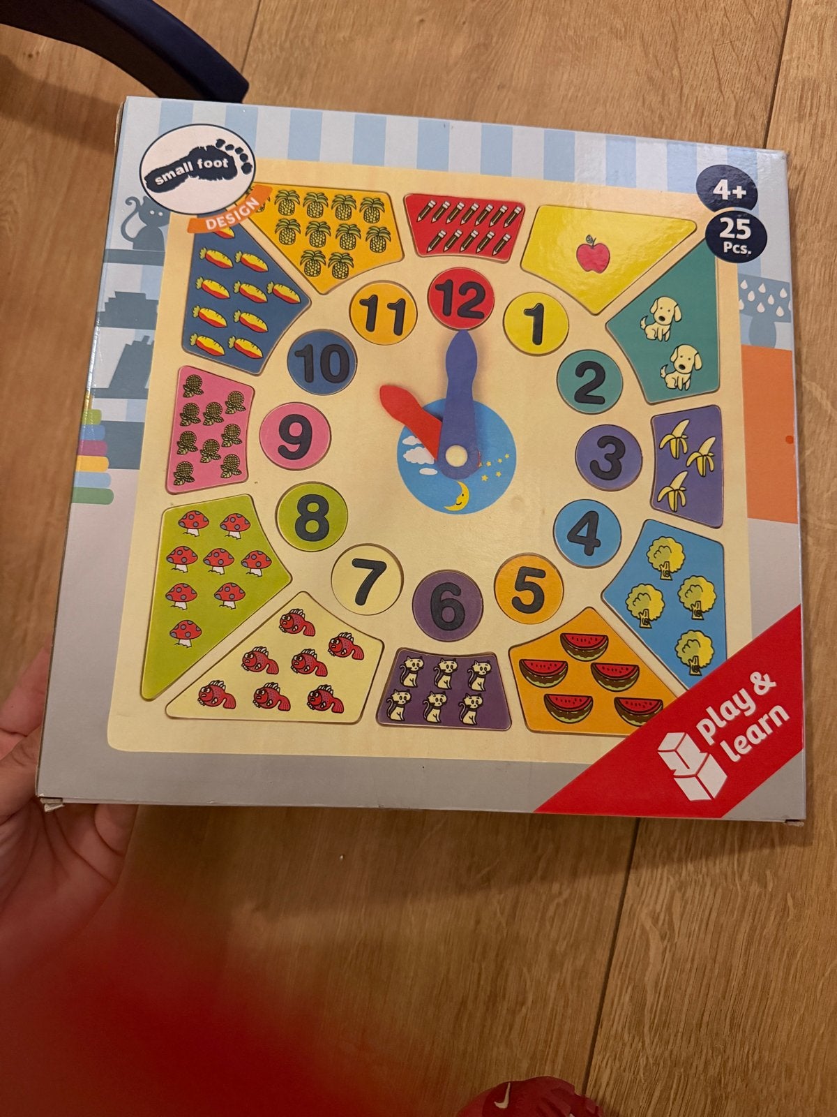 Small Foot Houten Leerklok - Educatief Speelgoed, Ophalen of Verzenden, Zo goed als nieuw, Puzzelen