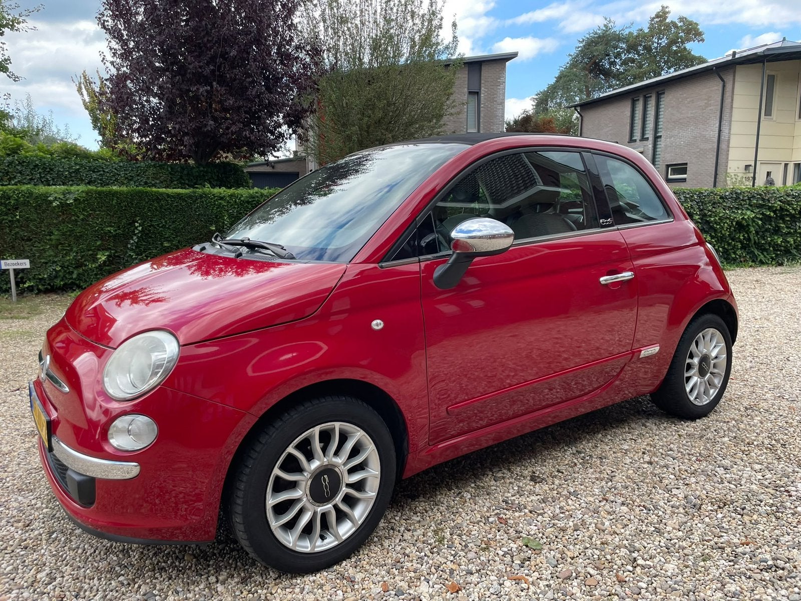 Fiat 500 1.2 C 2010 Rood CABRIO / LICHTMETAAL, 4 cilinders, Leder en Stof, Origineel Nederlands, Bedrijf