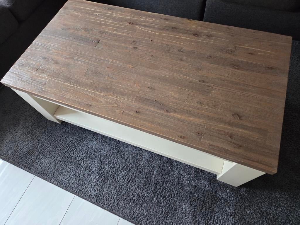 Mooie, robuuste, houten salontafel (wit), Huis en Inrichting, Ophalen