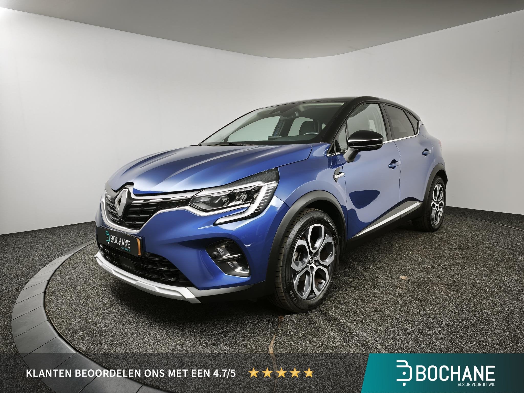 Renault Captur 1.6 E-Tech full hybrid 145 Techno | Navigatie, Parkeersensor, Gebruikt, Blauw, Leder en Stof