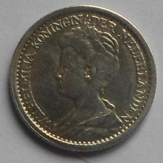 Nederland 25 cent 1914., Verzenden, Zilver, 25 cent, Koningin Wilhelmina