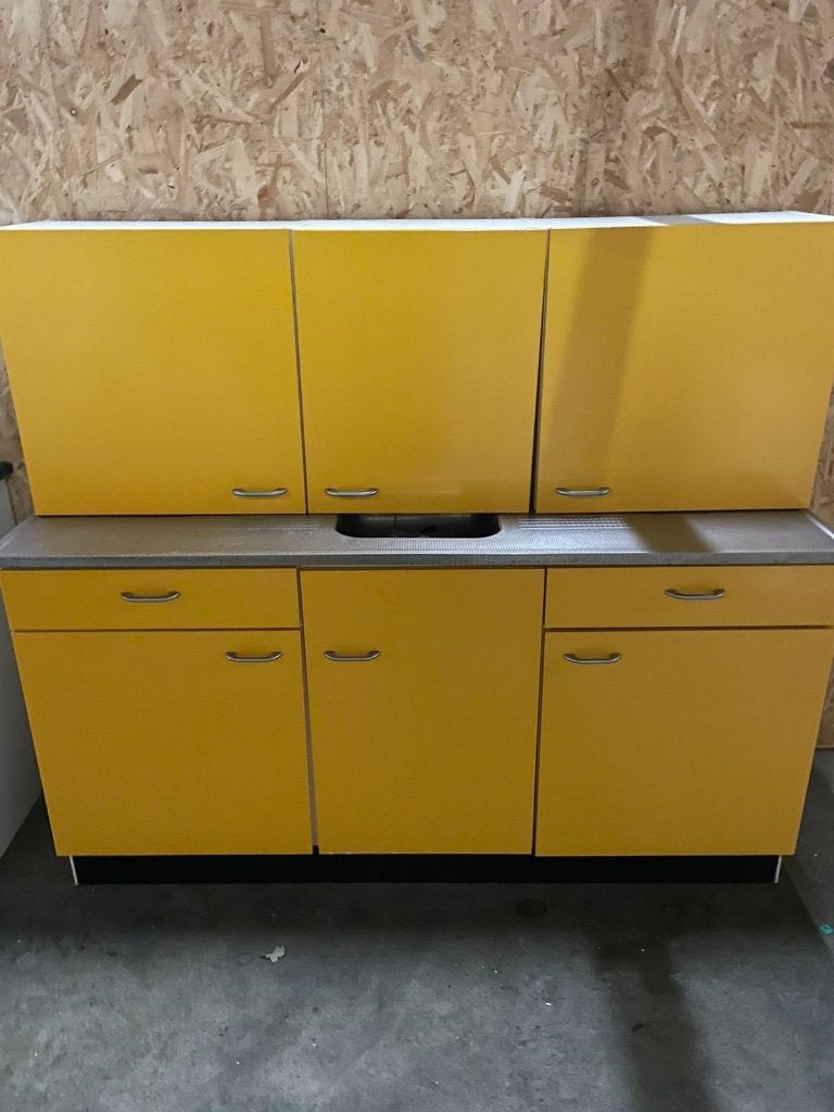 Keuken 170cm geel, Huis en Inrichting, Keuken | Keukenelementen, Ophalen, Gebruikt, Geel, 150 tot 200 cm