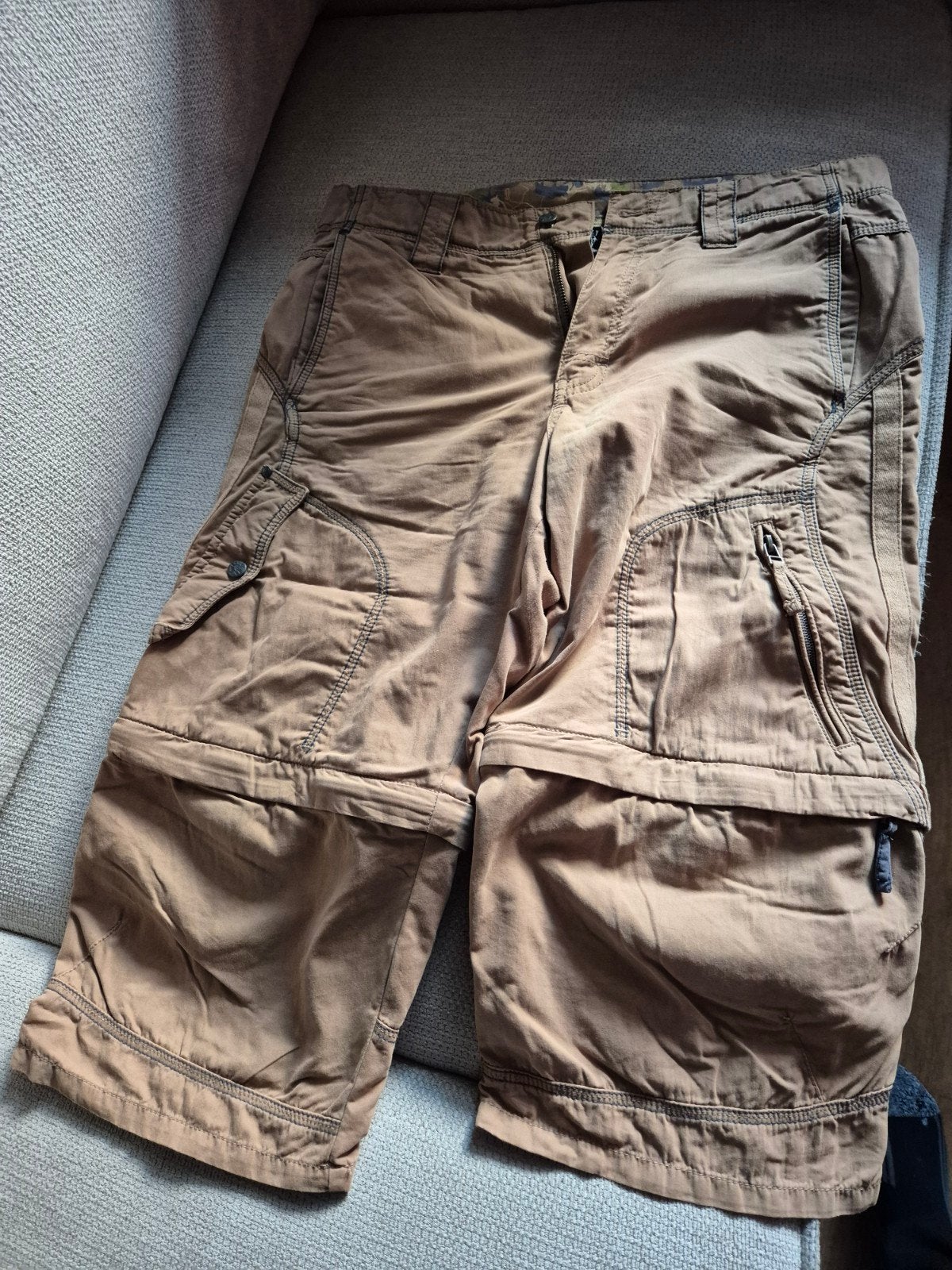 Wildebeast afritsbare broek/short - Kaki - Maat M, Ophalen