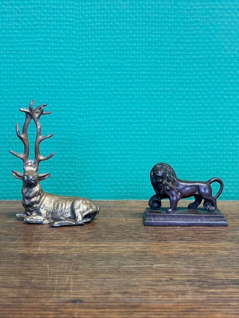 Antieke bronzen beeldjes dieren, Antiek en Kunst, Antiek | Koper en Brons, Ophalen of Verzenden