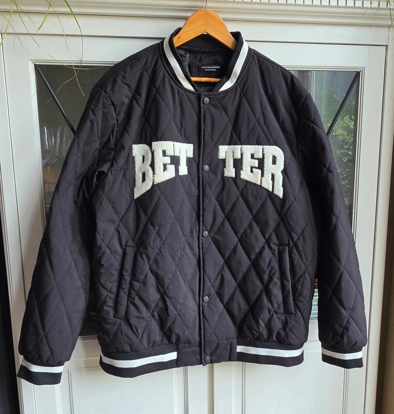 Zwart Gewatteerd Varsity Jacket – Maat XXL, Ophalen of Verzenden, Zo goed als nieuw, Overige maten, Zwart
