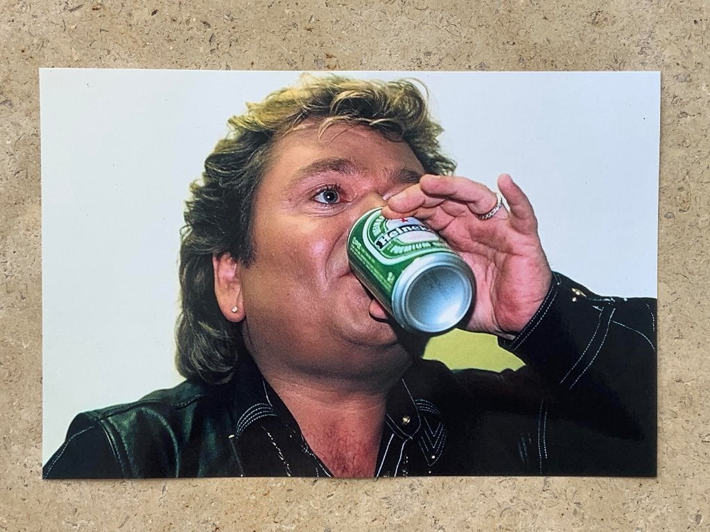 Org. kl foto 30x20 cm Andre Hazes + Heineken bier 29-11-1999, Verzamelen, Verzenden, Nieuw, Foto of Kaart